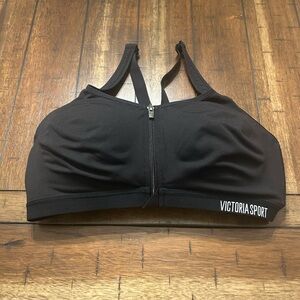 Victoria Sport Black Front Zip Sports Bra 36DD EUC